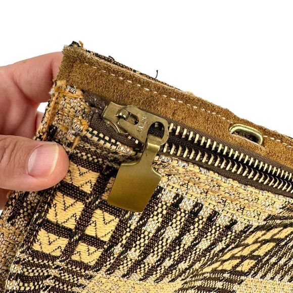 Vintage 60s 70s Woven Checkered Garment Bags Talon Zippers - Picture 9 of 10